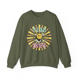 Playful Smiley Crewneck Sweatshirt, Unisex Casual Wear, Funny Gift for Friends, Cozy Layering
