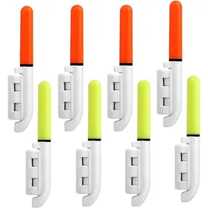 Fishing Glow Sticks 8PCS Waterproof LED Fishing Pole Night Lights, Luminous Fish Strike Alert for Ice Night Fish Rod Gear