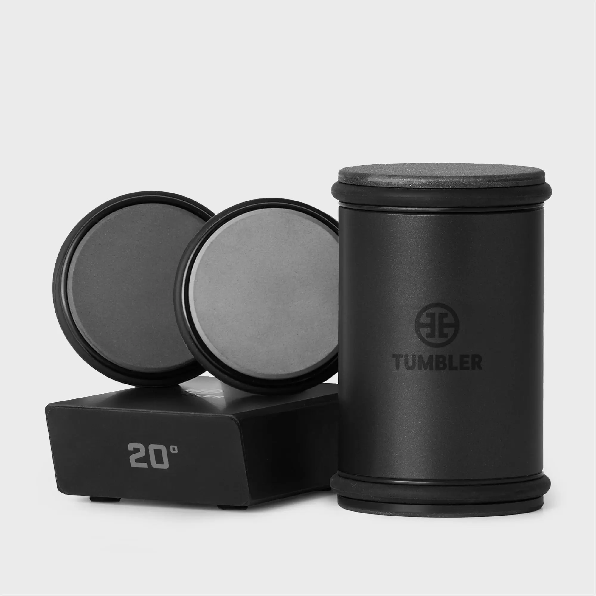 Kitchen Diamond Rolling Knife Sharpener Set - Tumbler Pro Bundle, Charcoal Black, for Kitchen Knives Blade Sharpening