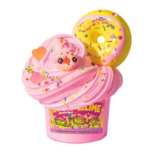 Slymu Butter Slime Donut Strawberry Cheesecake - Pink, Sensory Fidget Toys, Stress Relief, ASMR, Party Favors for Kids, Birthday Gifts for Girls and Boys, Goodie Bag Stuffers