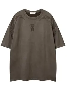 Men's Summer Street Style Embroidered Short Sleeve T-Shirt, Loose-Fit Round Neck Half-Sleeve Top, Casual Fashion Multi-Piece Set
