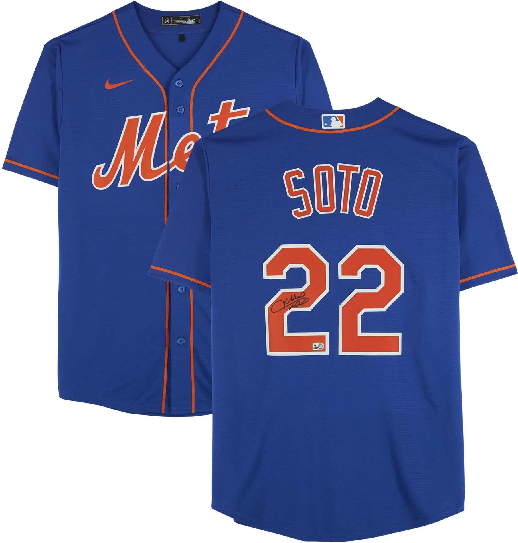 Juan Soto New York Mets Autographed Blue Nike Replica Jersey - Fanatics Authentic Certified