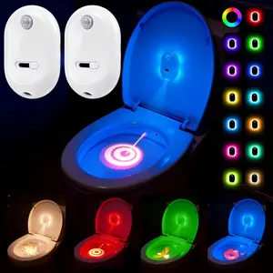 Toilet Light Motion Sensor, Motion Activated Toilet Night Light 13 Color Changing 4 Projection Patterns, Rechargeable Toilet Bowl Light for Bathroom Accessories Decor Men Kid Gifts,Hallway Stairs outdoorfun Lamp Wireless RGB