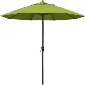 California Umbrella Aluminum Patio Umbrella with Crank and Auto Tilt, 9ft Width