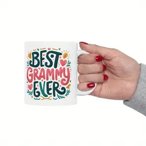 1pc, Best Grammy Ever Ceramic Coffee Mug, 11oz, Unique Birthday Gift for Grammys on Mothers Day
