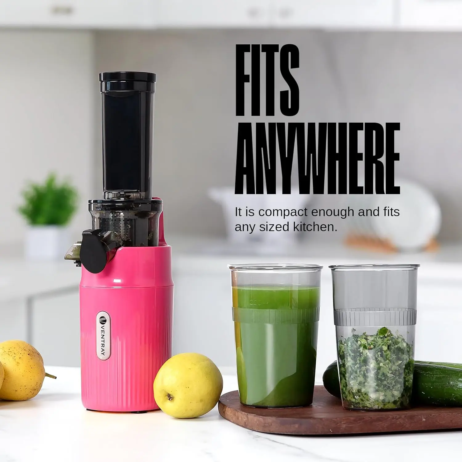Ginnie  Cold Press Juicer, Pink, High  Yield, Easy to Clean, Space-Saving for Personal/Travel/Office - Dryer