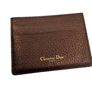 Pre-owned Dior Leather Card Holder Christian Diorama Grained Card Holder