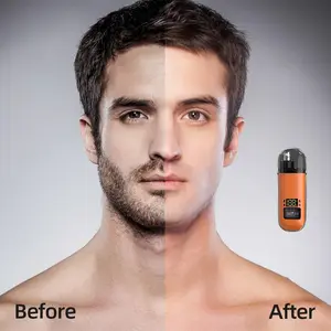 [Men Summer Vibes] Rechargeable Mini Ear and Nose Hair Trimmer, Portable Electric Grooming Tool with Rotating Head for Daily Personal Care