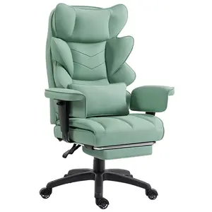 PU Leather Recliner Computer Chair Swivel E-Sports Chair Gaming Chair With Footrest E-Sports Chair With Adjustable Lumbar Support Reclining Video Game Chair
