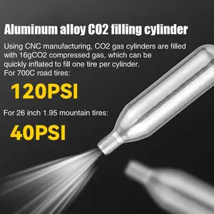 CO2 Gas Cylinder for Mountain & Road Bikes – Inflatable Nozzle, Fast Tire Inflation Kit