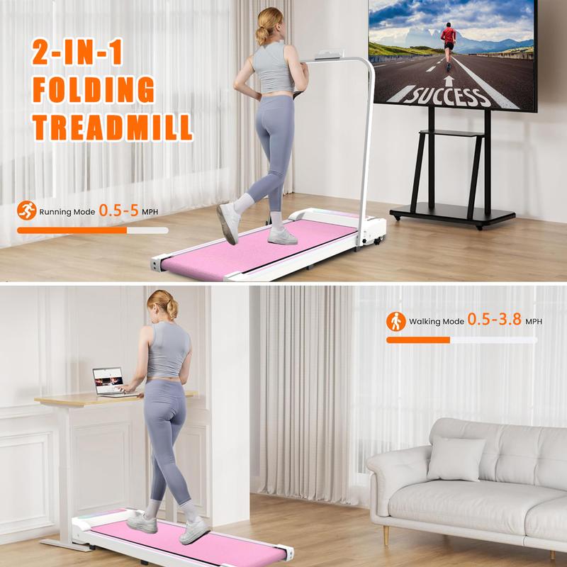 SAYGOGO Foldable Treadmill, 300 lb Capacity Walking Pad 2.5HP Treadmill Under Desk, Portable Treadmill for Home and Office, Folding Treadmill 2 in 1 with Remote Control, LED Display