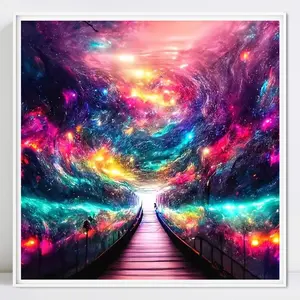 5D DIY Diamond Painting Kit Landscape Road Round Diamond Embroidery Cartoon Rhinestone 11.8x11.8inch/30x30cm Canvas Home Decor Gift