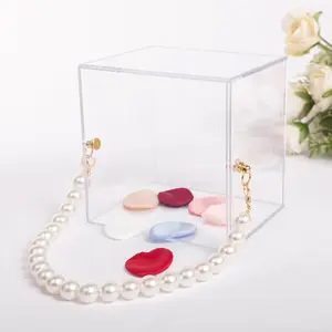 Clear Flower Girl Basket with Pearl Handle Perfect for Wedding