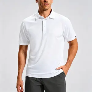 Mens Golf Shirt Grid Lightweight Short Sleeve Dry Fit Moisture Wicking Performance Athletic Collared Polo Shirts for Men