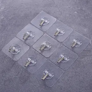 Transparent no punching hook, no trace, strong adhesive hook, bathroom, living room wall hanging door, back hanging clothes hook, self-adhesive clothes cap adhesive hook