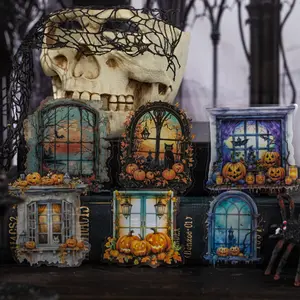 Gothic Halloween Stickers Pack, Decal Sticker, 10 Sheets/bag Pet Material, Dark Night Window Series, Journal & Water Bottle Decoration