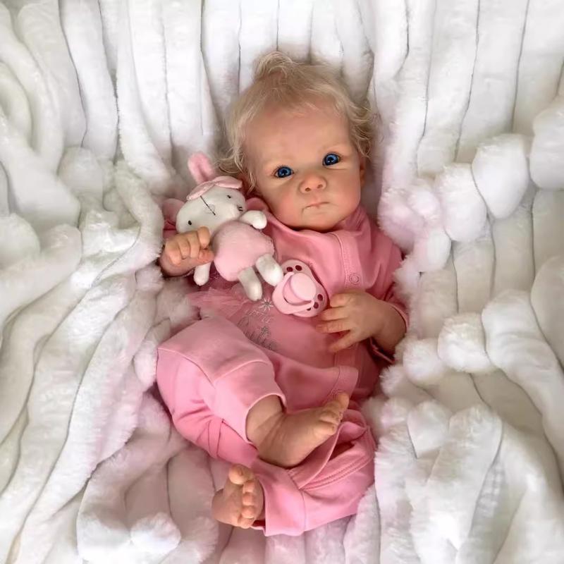18inch Realistic Vinyl Rapunzel Reborn Doll Bettie Lifelike Silicone Skin, Hand-Rooted Hair & Weighted Body Kira Reborn Girl Doll with Gift Box for Kids and Women