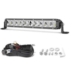 JIEPENG 10 INCH 100W Offroad Single Row LED Light Bar Kits with Wiring Harness for Jeep Truck ATV UTV #bmc lights