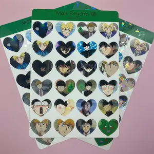 Mob Psy100 Anime Heart Sticker Sheet