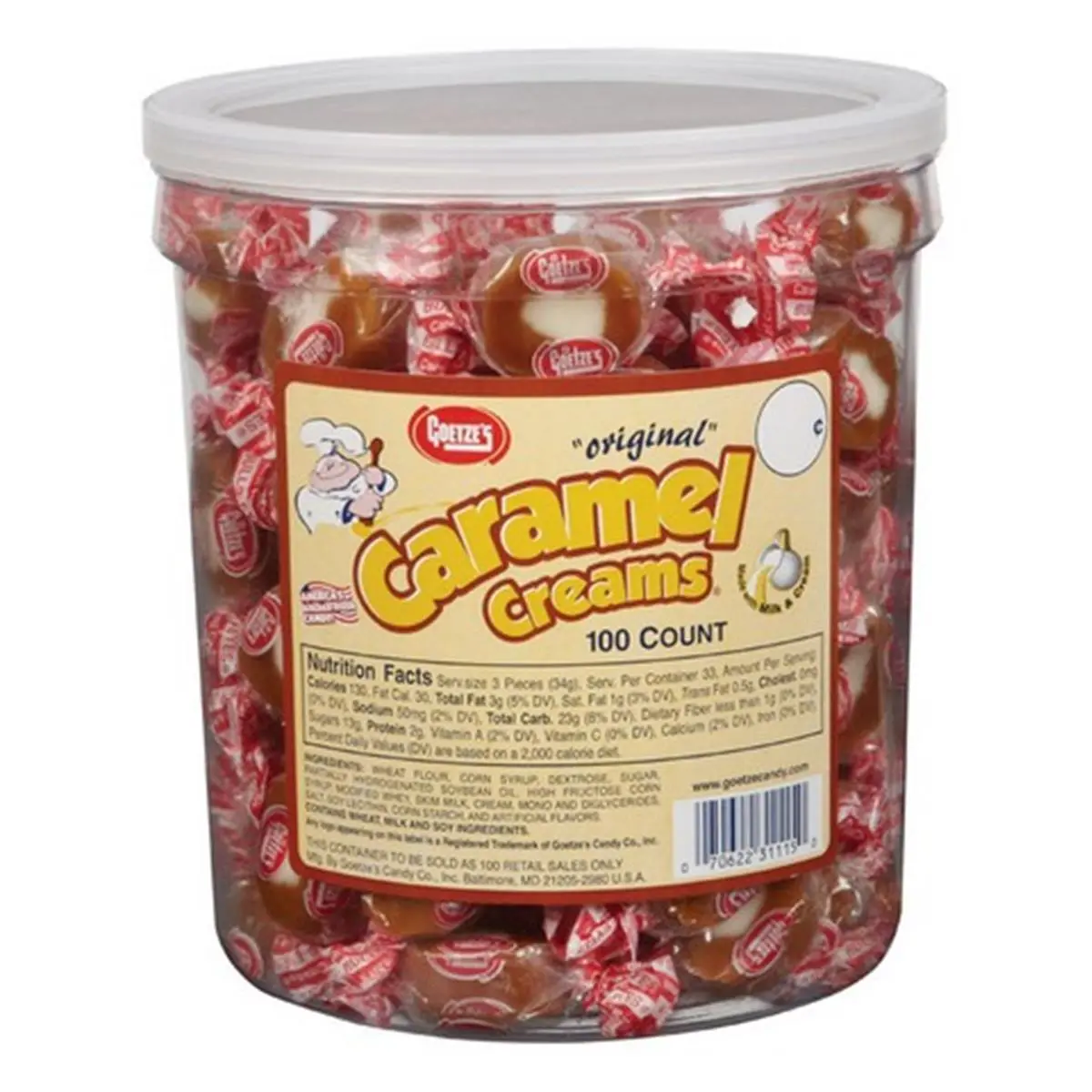 Goetzes 31115 Sweet Caramel Creams, Case of 100