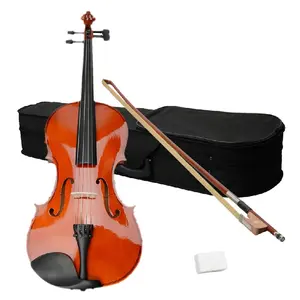 CalidoCasa 16” Acoustic Viola Set, Natural Wood Viola with Case, Bow and Rosin for Adult Beginners, Students, Music Lovers and Orchestra Practice