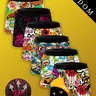 Men's 4-Pack Assorted Novelty Boxer Briefs, Knitted, Graffiti Color-Block Print, Soft Knit Fabric, Skin-Friendly, Breathable and Moisture-Wicking