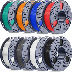 8-Roll (Suitable for SUNLU 3D Printer) PETG Filament Bundle - 1.75mm Wide Compatible for for /Office/Professional 3D Printing, Individually Vacuum Packed Spools with Multi-Color (Black, White, Grey, Transparent, Red, Blue, Orange, Green)