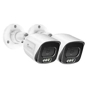 5MP Add On 2pcs Wired POE Cameras for 4K 8CH NVR, Human/Vehicle/Pet/Parcel Smart Detection, H.265+, 100ft Night Vision, IP67 Waterproof - White
