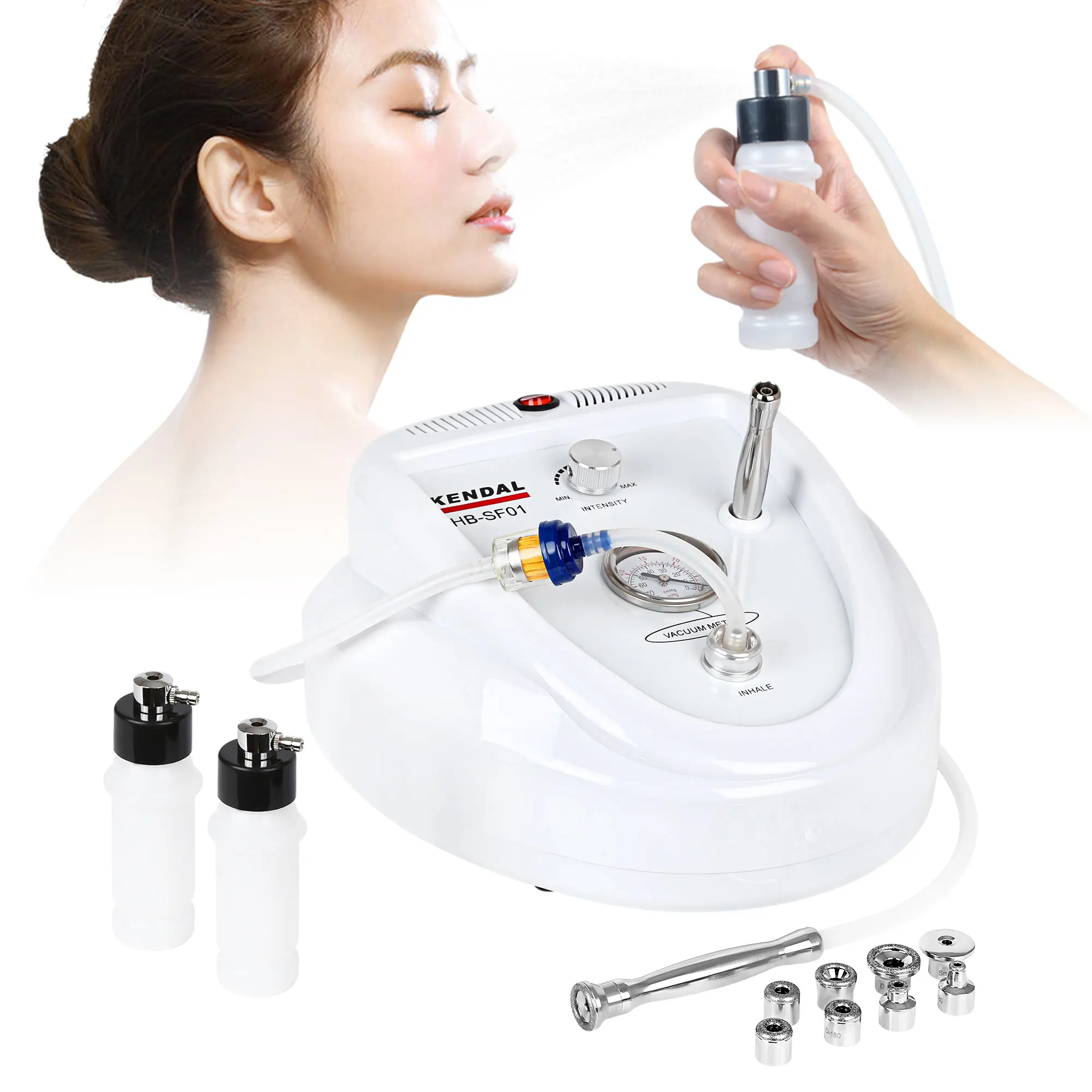 Diamond Microdermabrasion Machine, Kendal Professional Dermabrasion Facial Spray Skin Care Device, Vacuum Blackhead Removal and Spray Moisturizer, Esthetician Supplies, Also for Home Skin Care