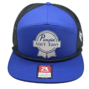 Richardson Blue/Black flat bill SnapBack “Pimpin ain’t easy”