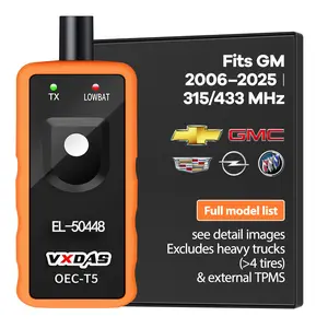 [GM only not universal 315/433MHz] VXDAS EL-50448 TPMS Relearn Tool for GM Tire Sensor TPMS Reset Tool Tire Pressure Monitor system Activation Tool OEC-T5 for GM Buick/Chevy/Cadillac Series Vehicles