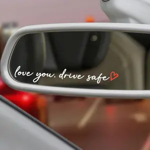 3X Love You, Drive Safe  Mirror Decal, Holographic Affirmation Sticker, Rearview  Decal, Cute Mirror Sticker, Water Bottle Stickers, Vinyl Tumbler Decal, Suitable for