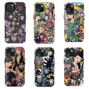 Y2K Aesthetic Tokidoki Collage Phone Case for iPhone 17 Air 16 15 14 13 12 11 Pro Max Plus | Colorful Anime Character Art Cover | Durable Slim Shockproof Protective Case Gift
