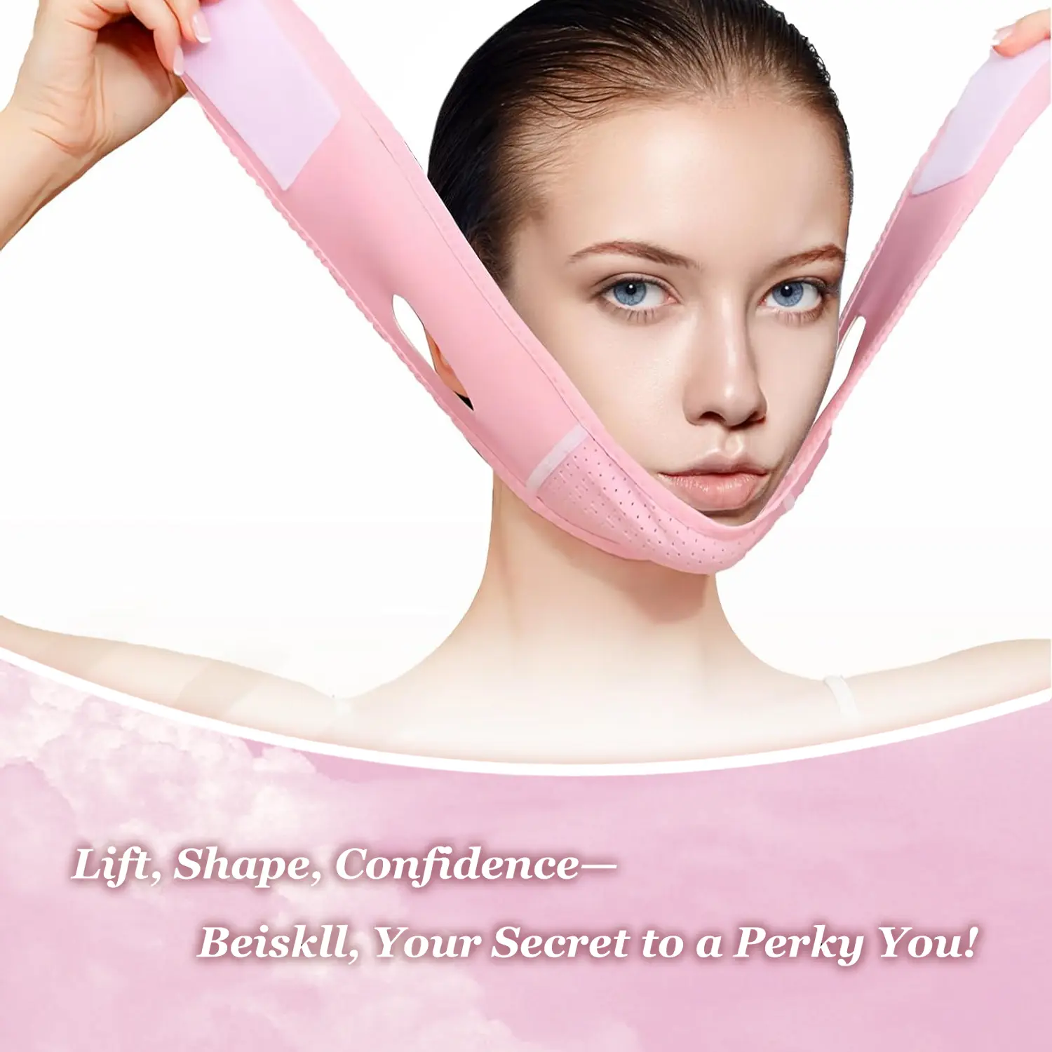 Reusable Face Contour Support Strap, Adjustable Jawline Comfort Wrap, Soft Breathable Facial Support Band for Daily Use, Beauty Accessory