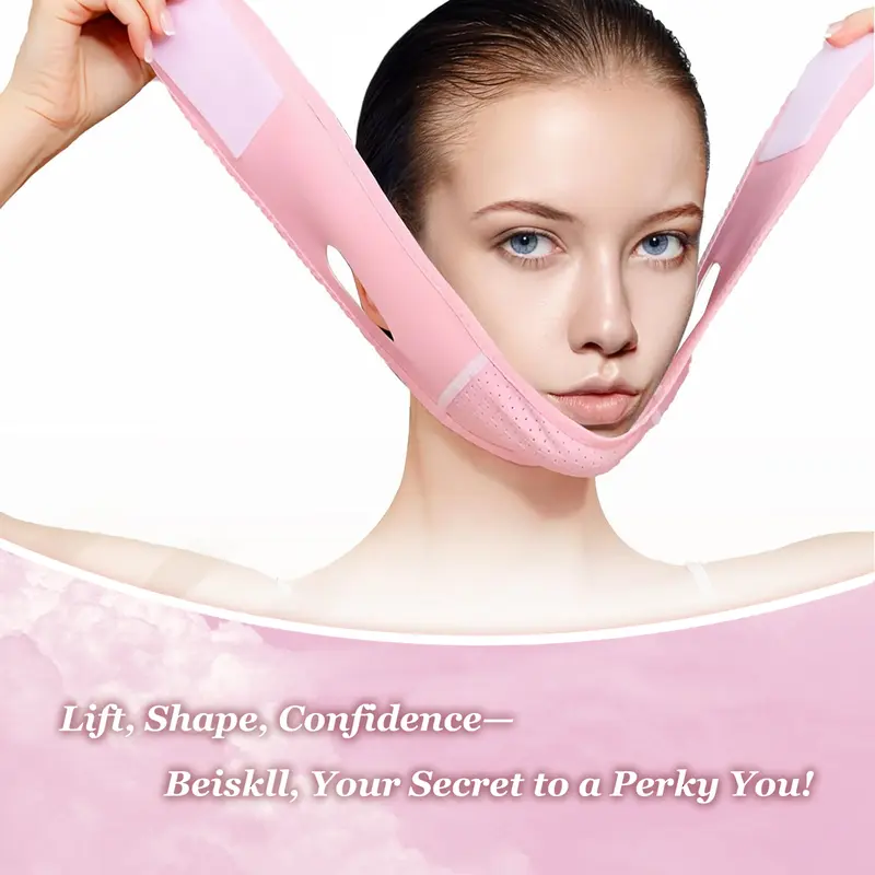 Reusable Face Contour Support Strap - Elastic, Adjustable, Gentle, Sensitive Skin-Friendly, Lightweight, Durable Jawline Wrap for At Home Facial Care, Beauty Tools for Wrinkle Removal Firming, Lift & Tighten