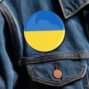 10 Pack - Ukrainian National Flag Pinback Button Badges - 3 Inch