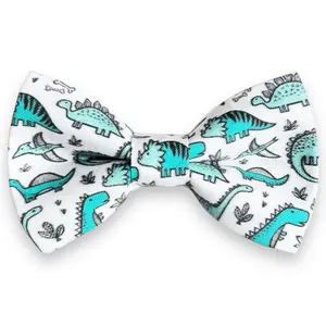 Blue Dinosaur Bow Tie in Cotton