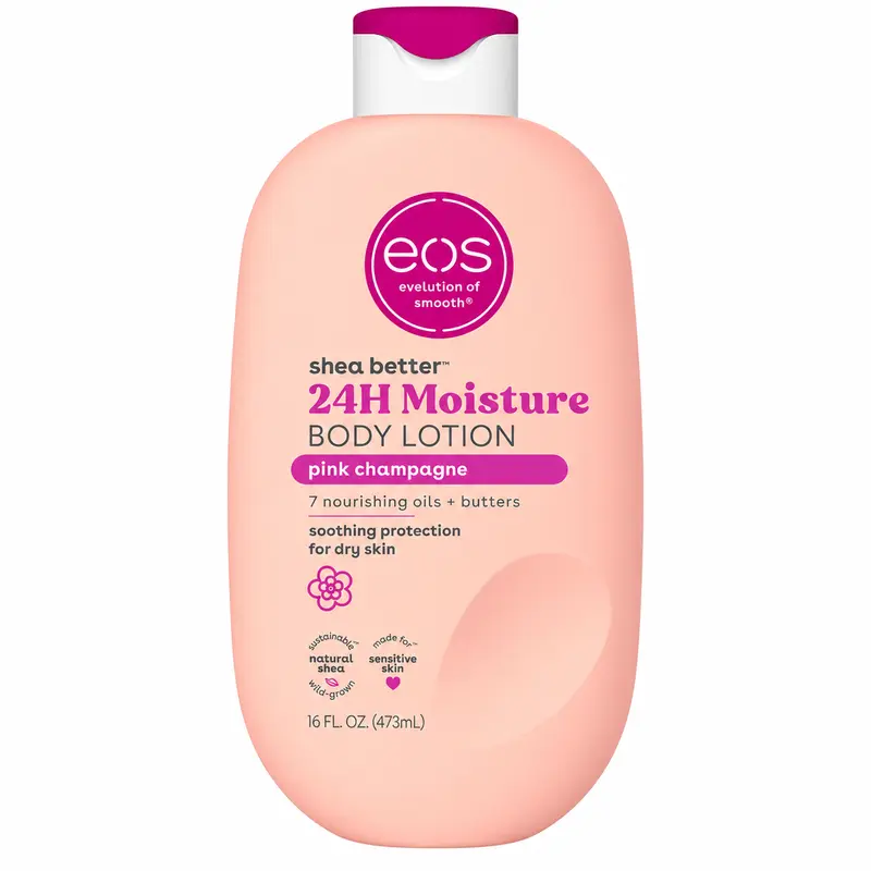 eos Shea Better Body Lotion Pink Champagne 24H Moisture 16 fl oz ...