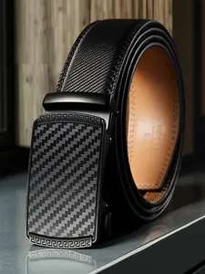 New Men's Genuine Leather Belt with Automatic Buckle, Business Casual Mid-Aged Youth Waistband, Stylish Cowhide Design