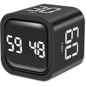 Multifunctional Cube Timer, 1 Count USB Rechargeable Digital Countdown Study Timer, Desk Organizer for Home Office