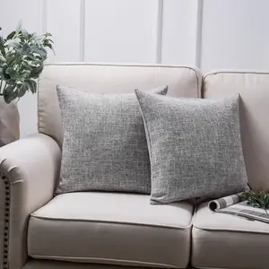 18" x 18" Farmhouse, Rustic, Traditional Gray Texture Polyester Throw Pillow , ( 2 Count), Hidden zipper
