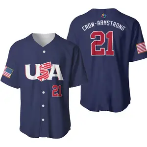 Pete #21 Crow-Armstrong USA Team Baseball Jersey Champs 2026