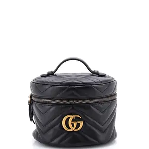 Pre-owned GUCCI Leather Backpacks GG Marmont Vanity Backpack Matelasse Mini by Rebag