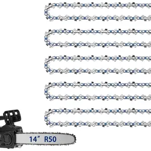 5 Pack 14 Inch  Chain Fits Stihl 3/8" LP Pitch .043" Gauge 50 Drive Links, 14" Replacement Chain Fit for STIHL MS170, MS180C, MS193T, MS194T, 61PMM350 and , R50