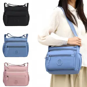 Women Fashion Shoulder Bag Crossbody Bag Multi-Pocket Design Large Capacity - Adjustable Strap Lightweight Black Blue Pink