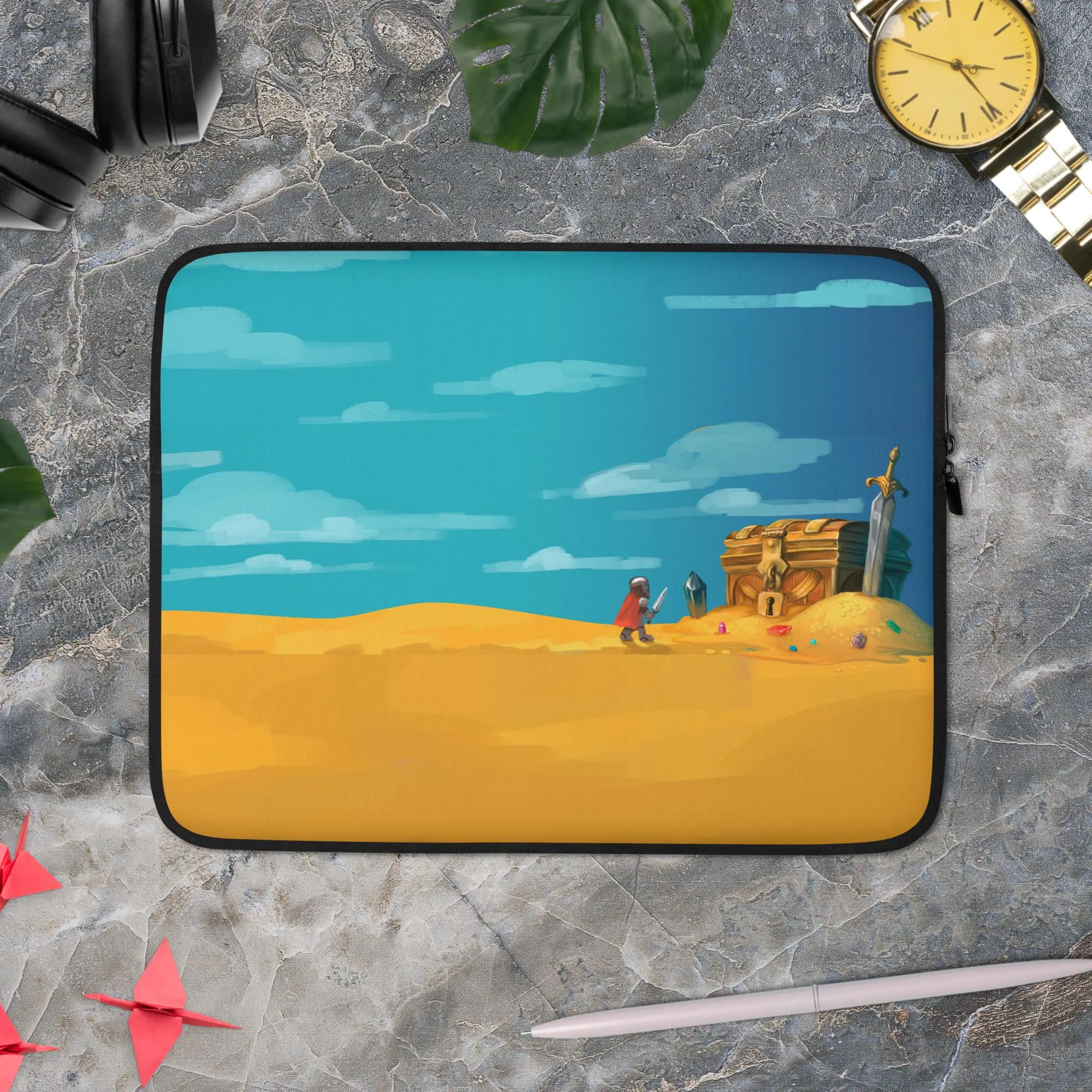 Sporty Neoprene Laptop Sleeve for 13 Inches, Water-Resistant Protective Pouch with Faux Fur Lining and a Padded 2-Slider Zipper, Top Load, Snug Fit, Waterproof, Two Sliders