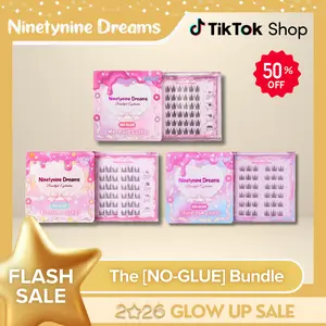 Ninetynine Dreams THE [NO GLUE] Self-Adhesive Lashes Bundle (3 Styles Included) | Press-On Eyelash Collection — Self-Adhesive Ultra-Thin Band, Reusable & Beginner Friendly Quick Application False Eyelashes, Must-Have Trending Holiday Gift Set
