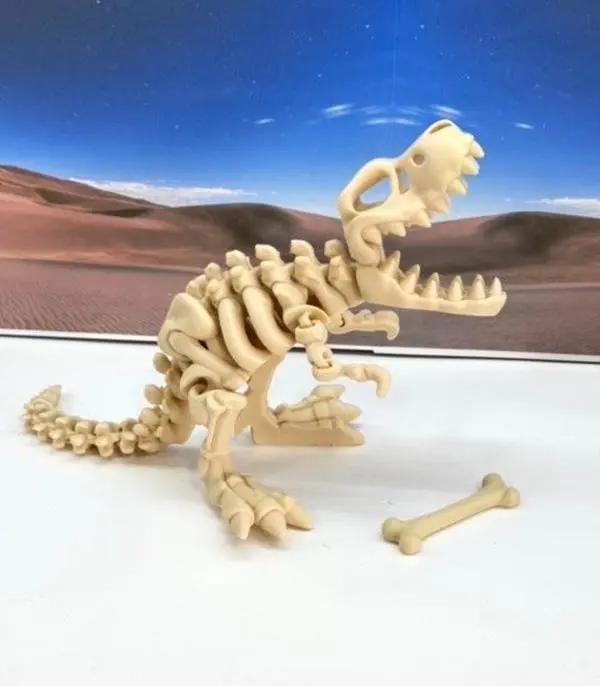 3D Printed Skeleton Dinosaur, 10" Articulated Skeleton T-Rex Fidget Toy