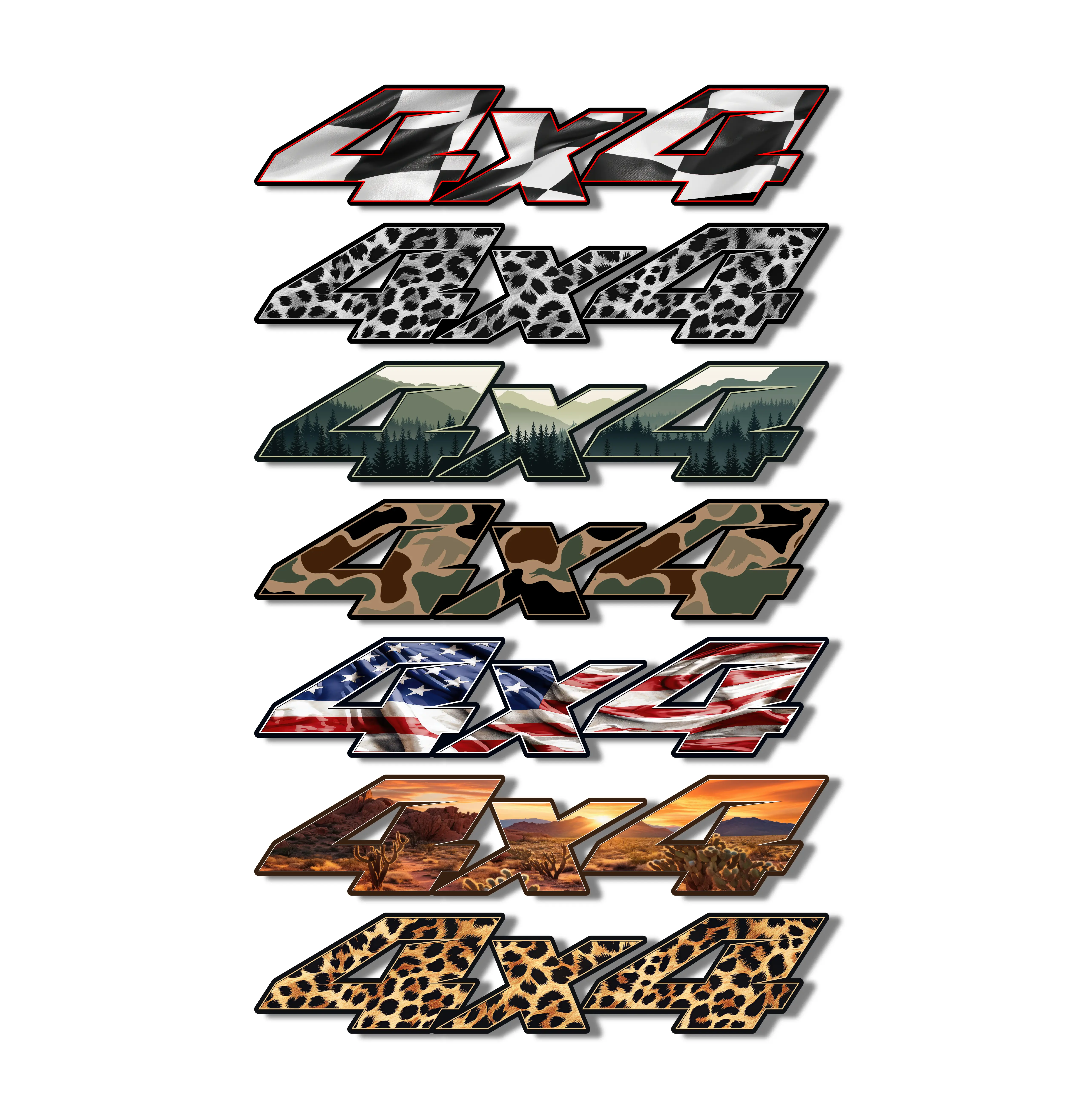 Specialty 4x4 Printed Sticker Decals Set of two 18"x3.75" decal sticker premium vinyl