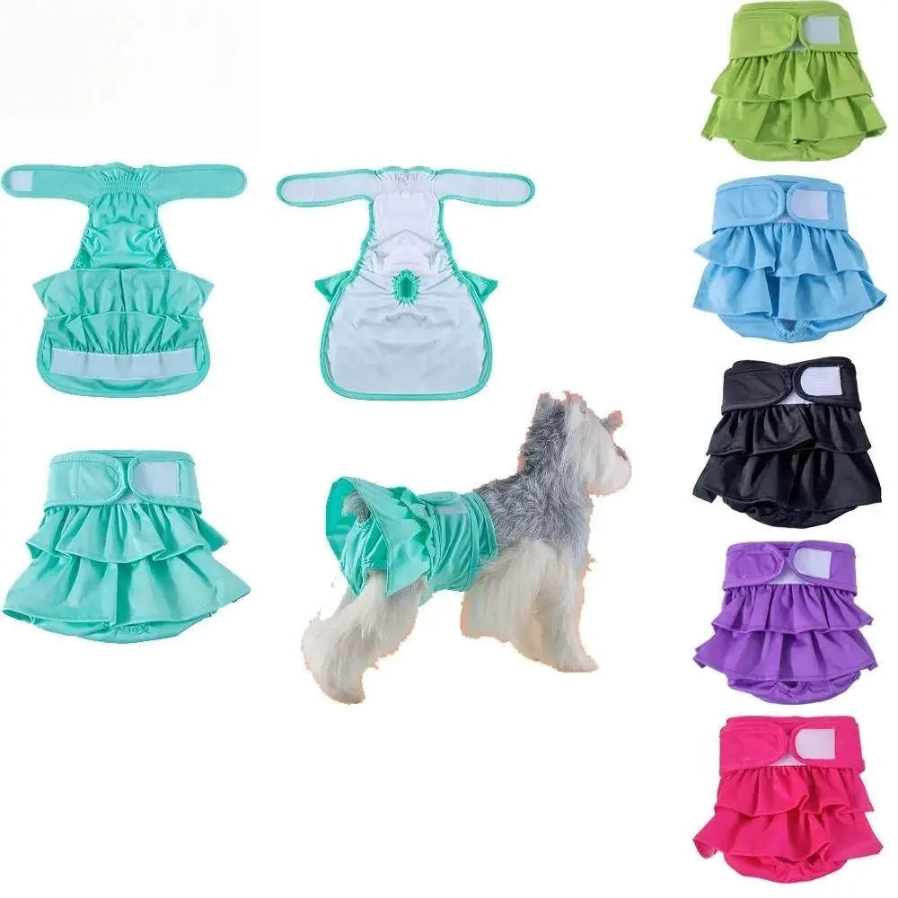 Breathable Reusable Female Dog Diapers for Heat, High Waisted washable Pet Skirt with Adjustable Straps, Comfortable Absorbent Layer
